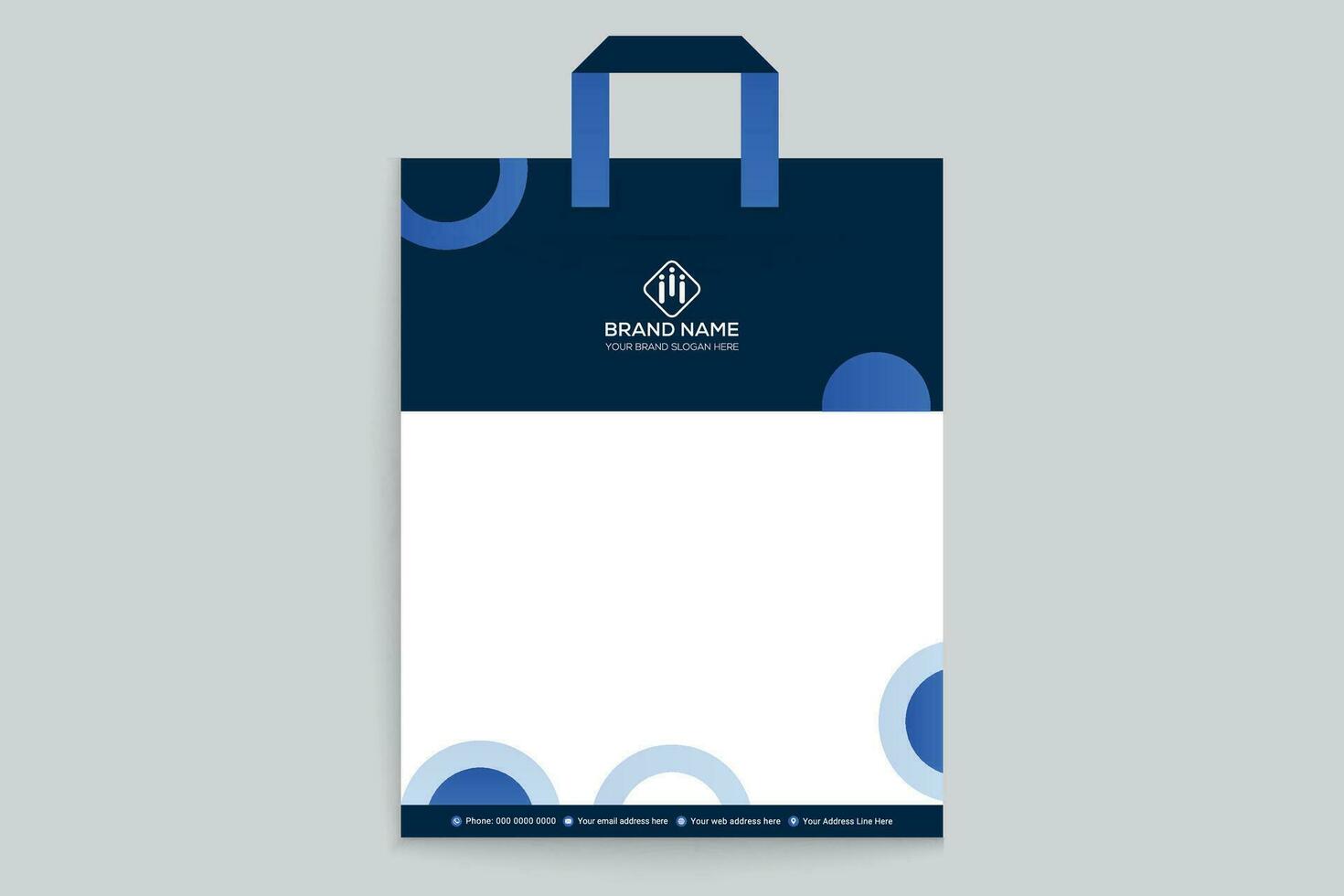 Clean style modern shopping bag template vector