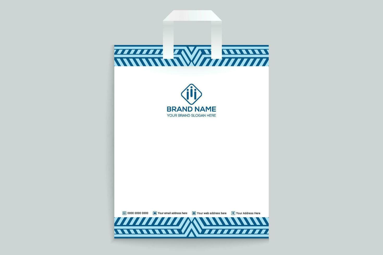 shopping bag design with blue color vector