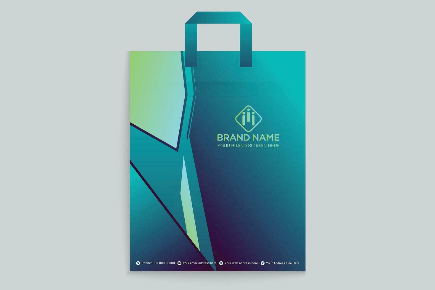 Gradient   luxury shopping bag template vector