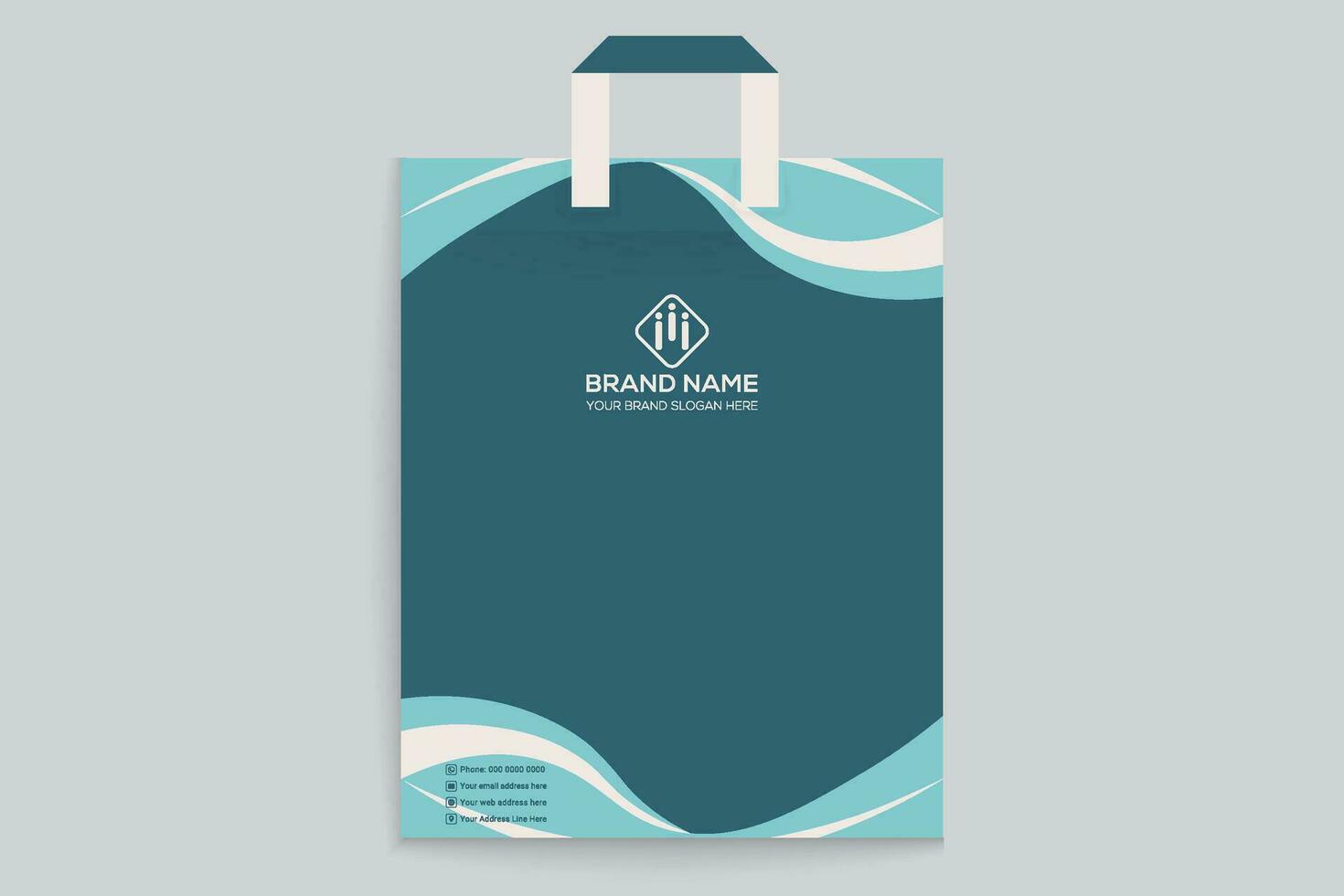 shopping bag design with blue color vector