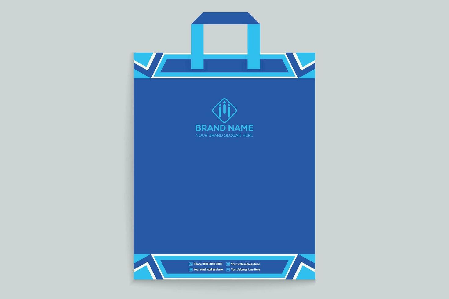 shopping bag design with blue color vector