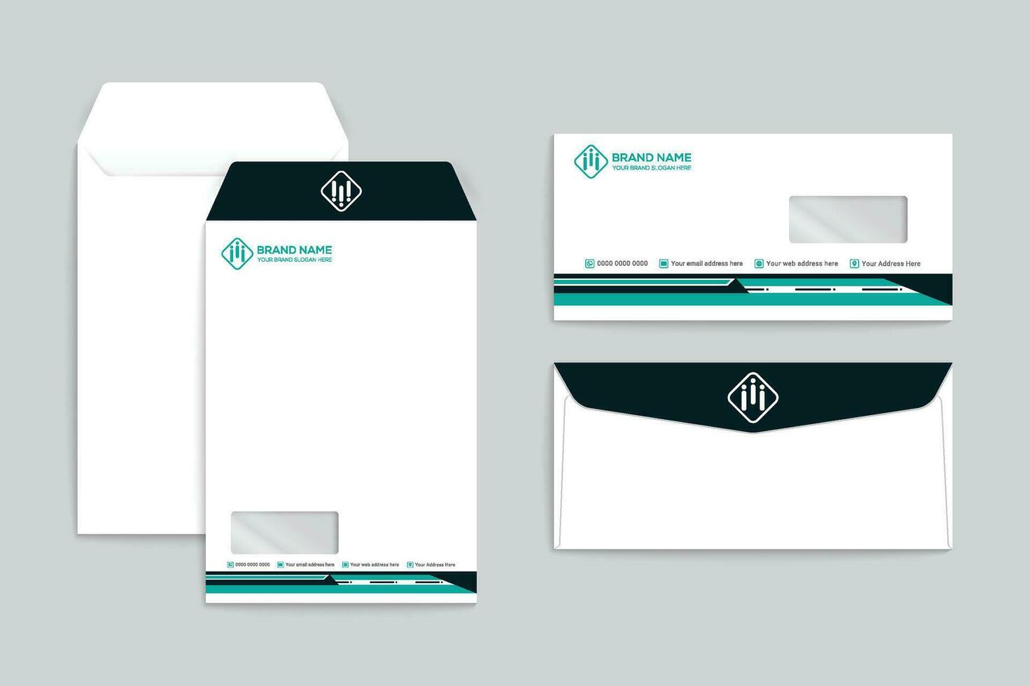 Professional envelope mockup vector