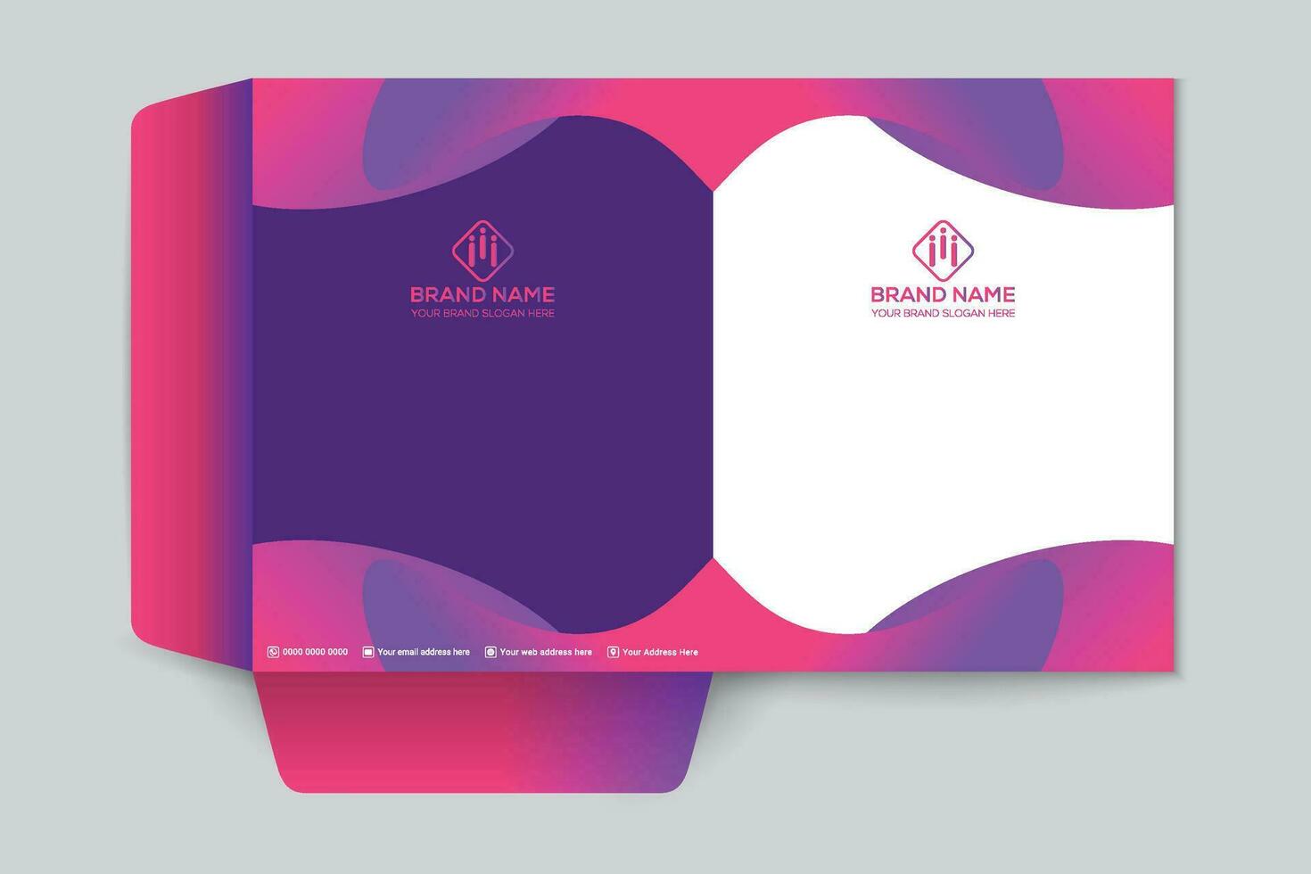 Gradient  color  presentation folder template vector
