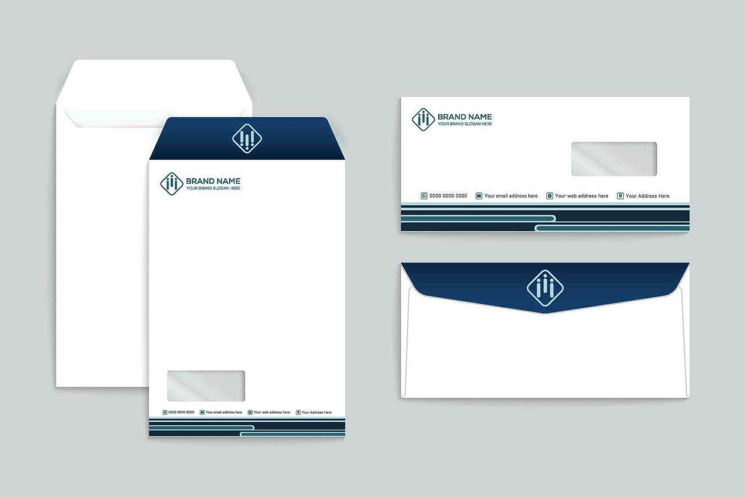 Professional envelope mockup vector