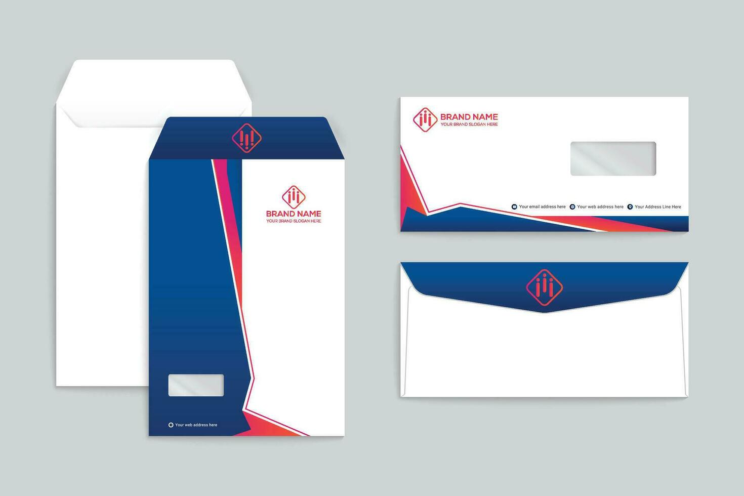 Professional envelope mockup vector