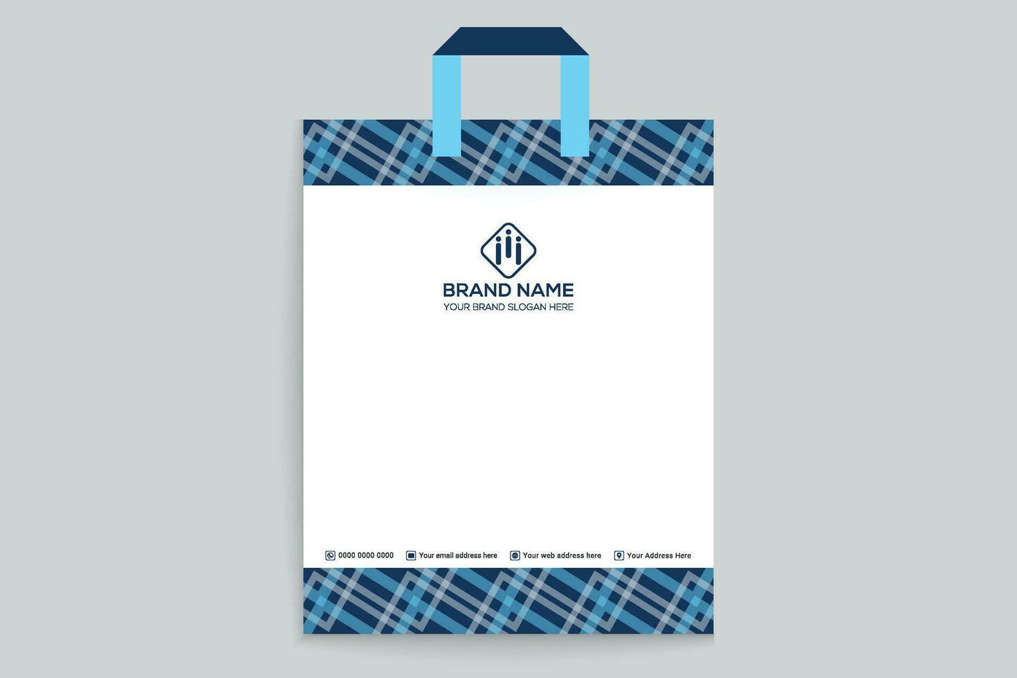 shopping bag design with blue color vector
