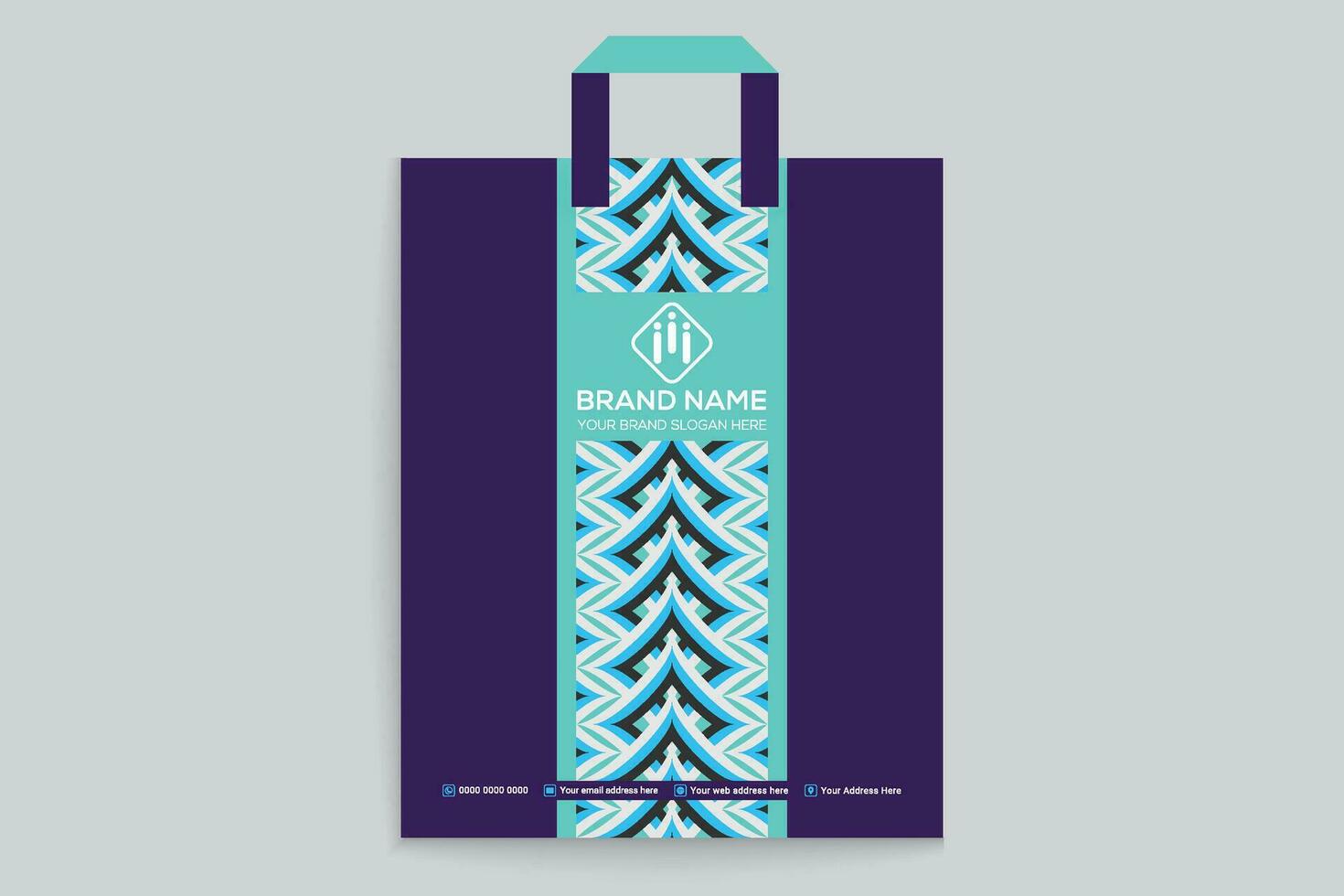 Clean style modern shopping bag template vector