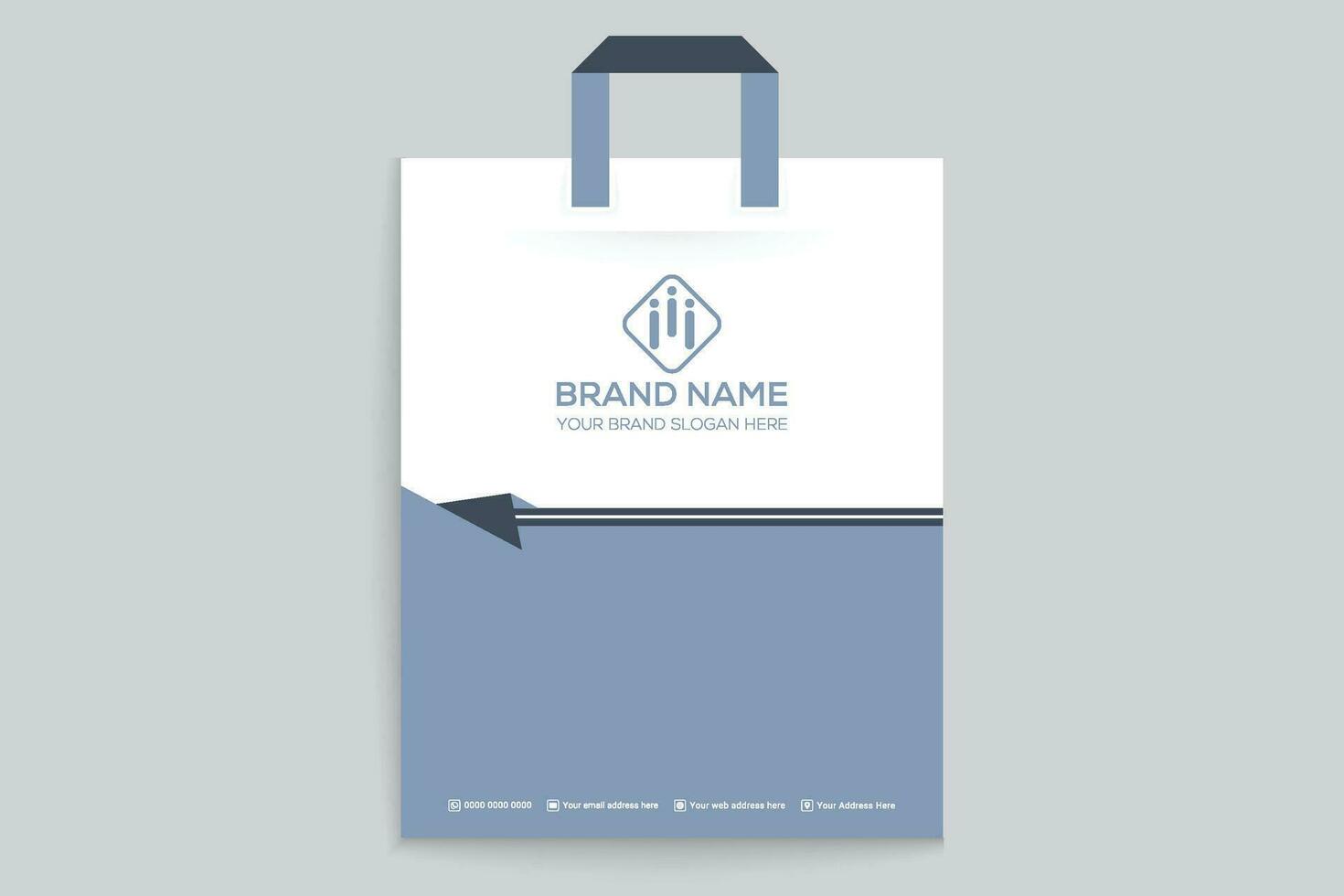 Clean corporate shopping bag template vector