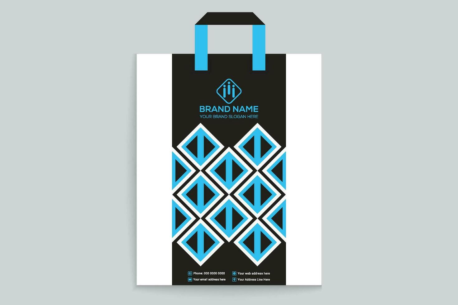 Clean style modern shopping bag template vector