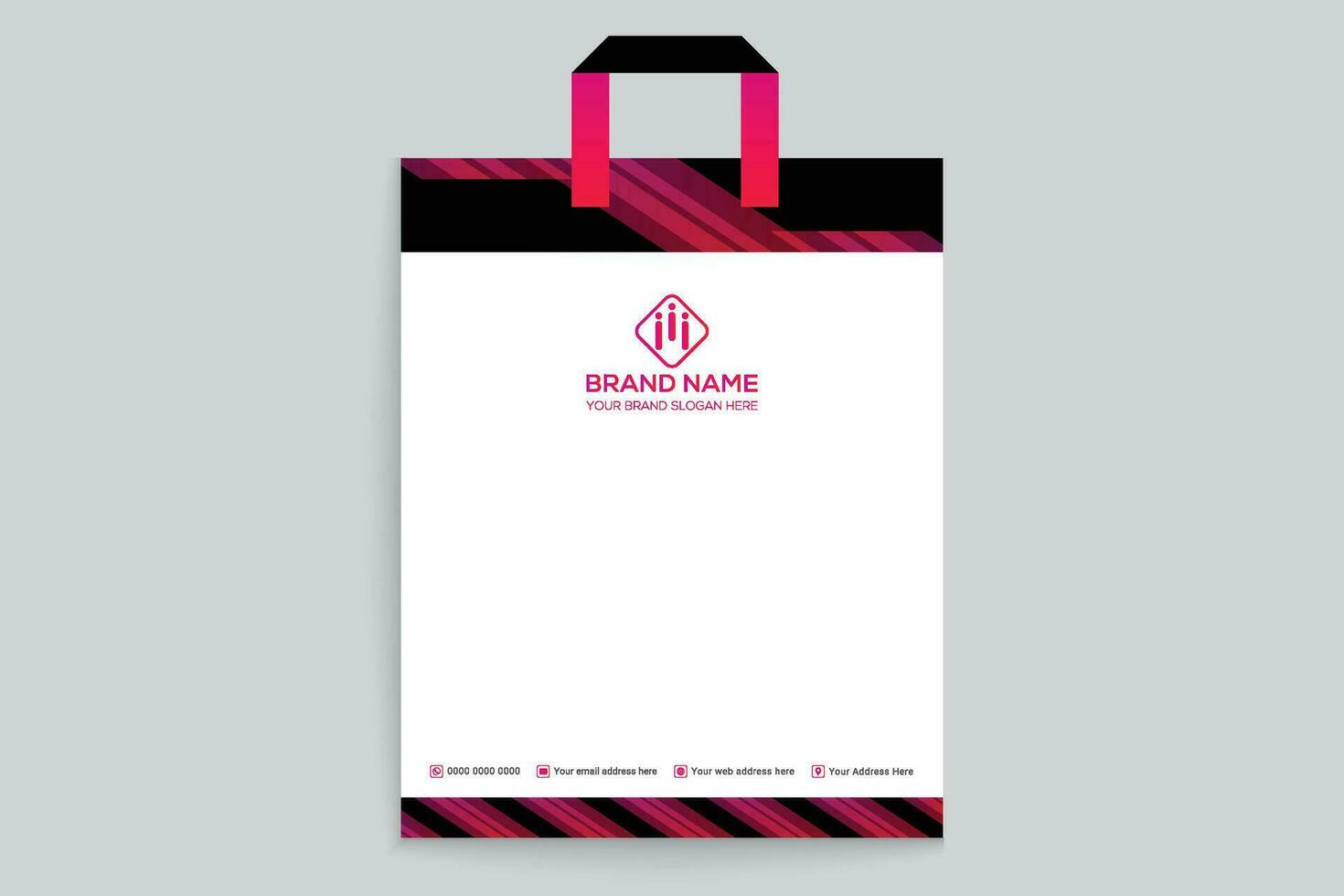 Clean style modern shopping bag template vector