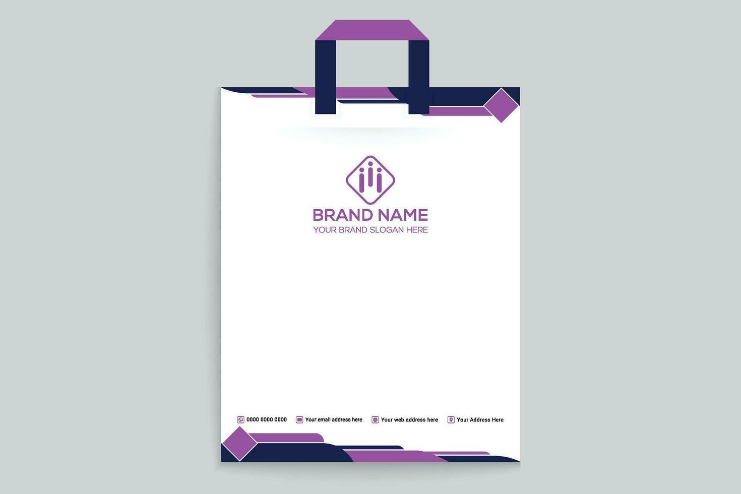 Set of modern shopping bag design template vector