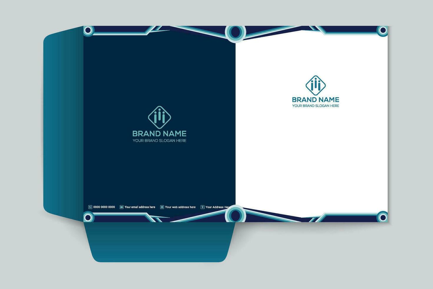 Simple presentation folder template vector