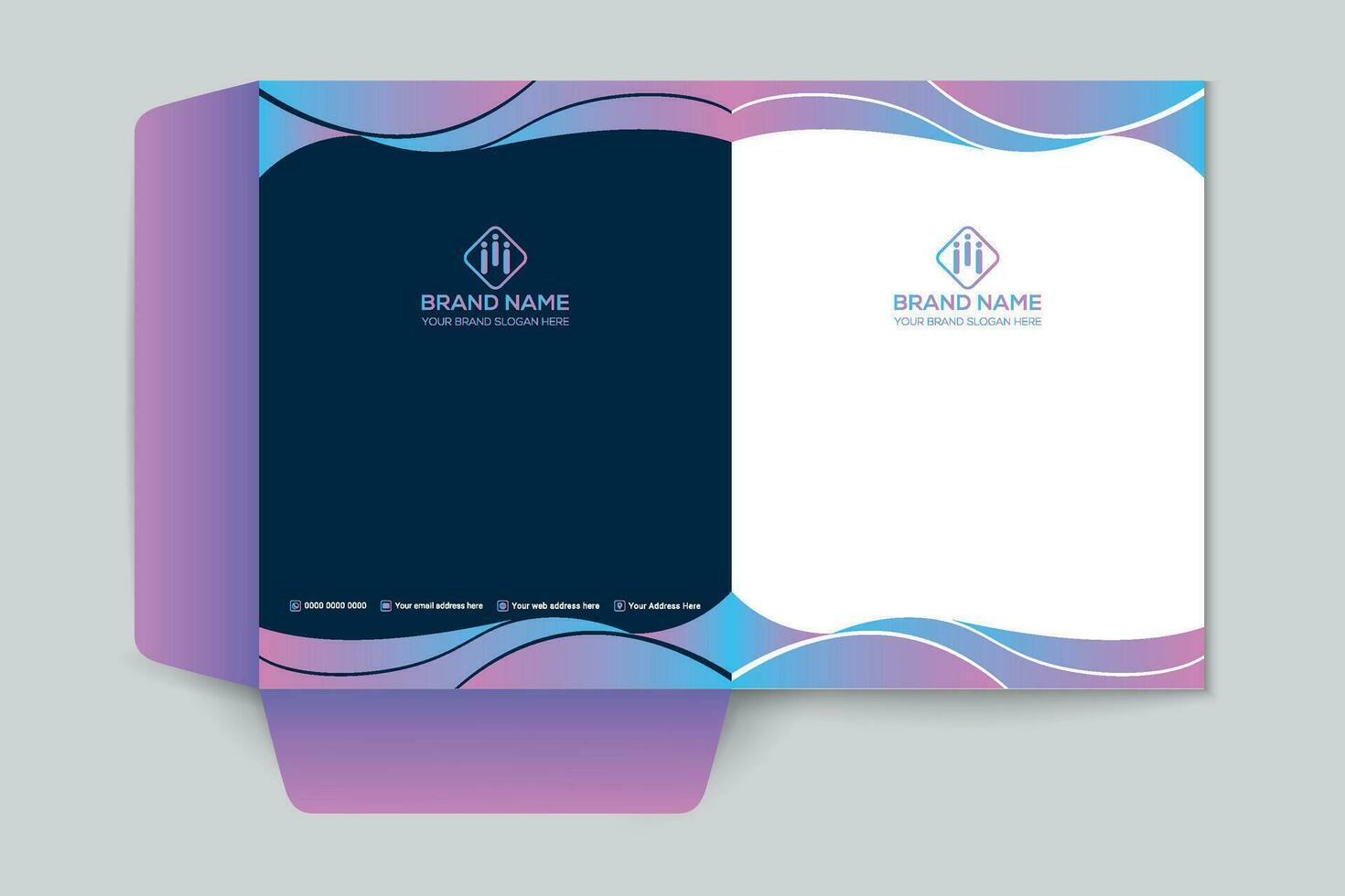 Gradient color  presentation folder template vector