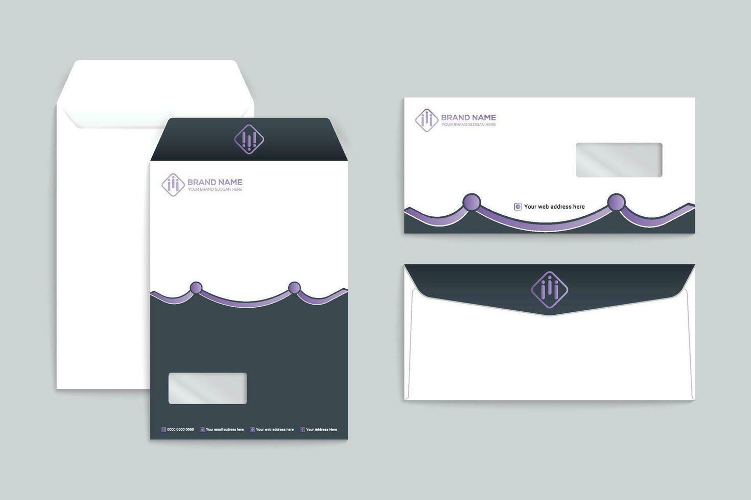 Black shape envelope design vector