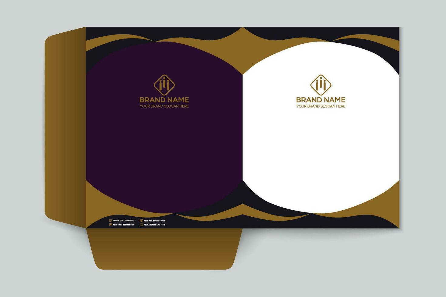 Clean minimal presentation folder design vector