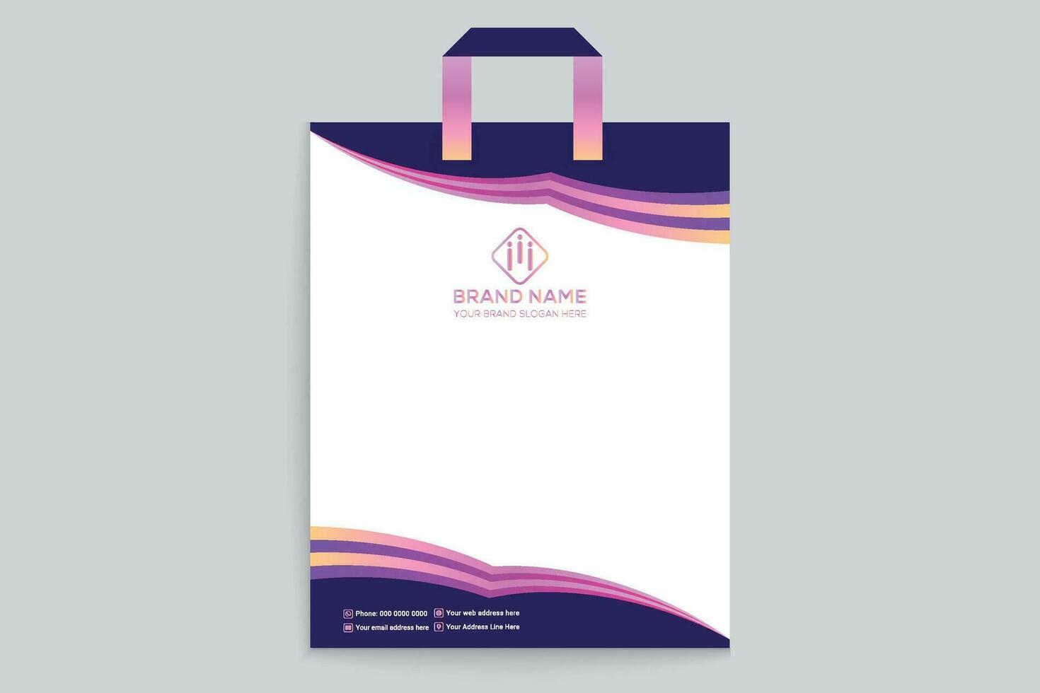 Gradient  luxury shopping bag template vector