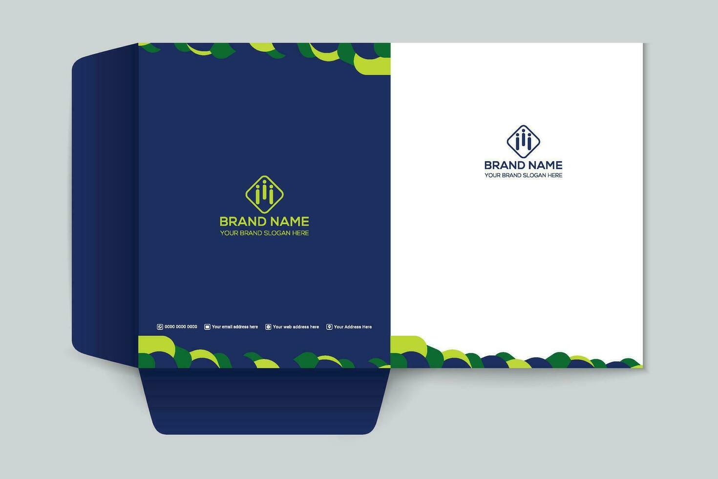 presentation folder design with blue color vector