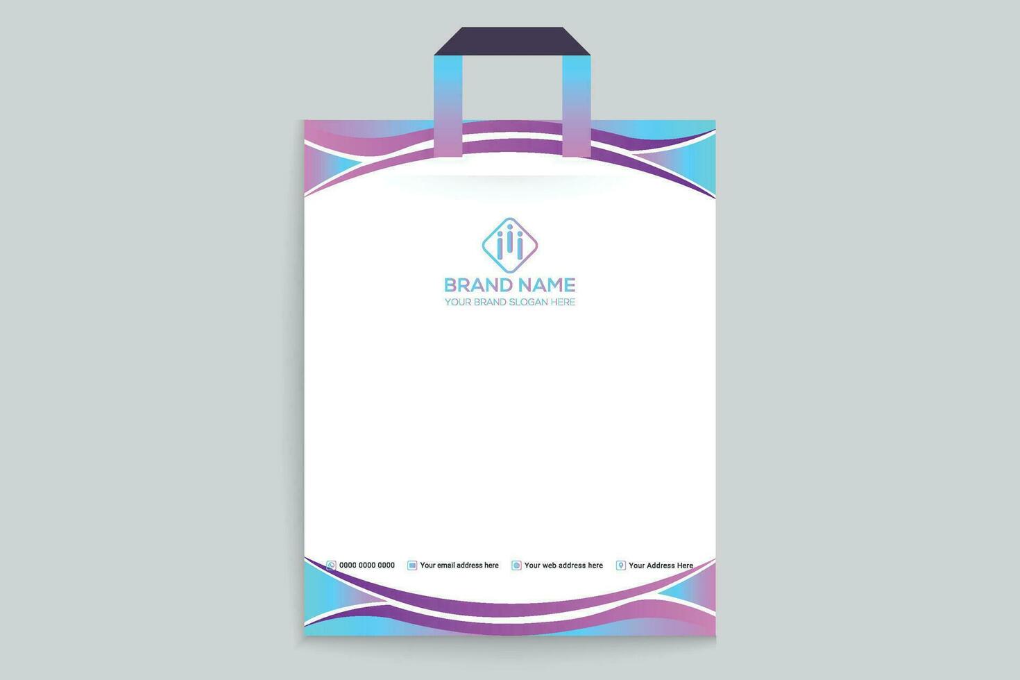 Gradient   luxury shopping bag template vector