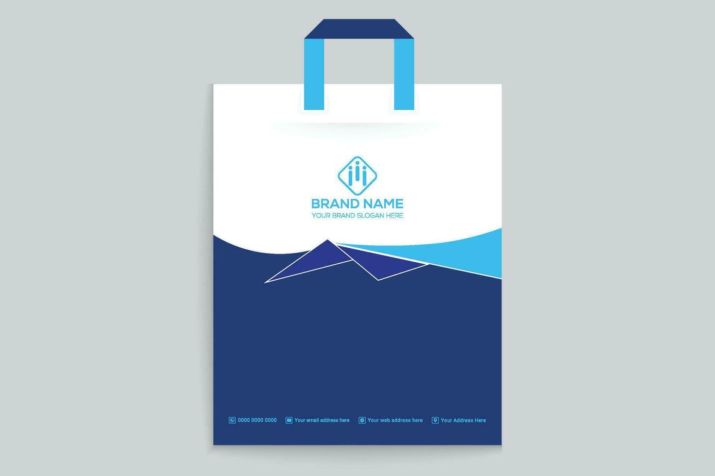 shopping bag design with blue color vector