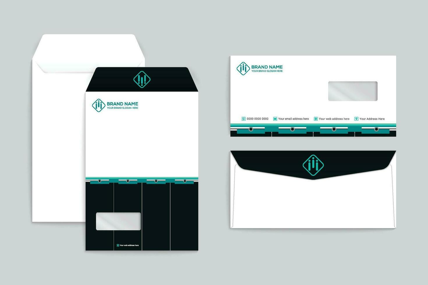 Black shape envelope design vector