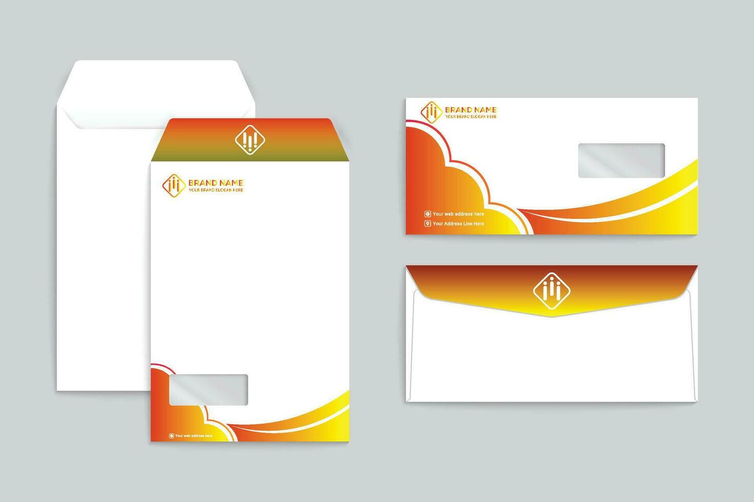 Gradient  color  envelope template vector