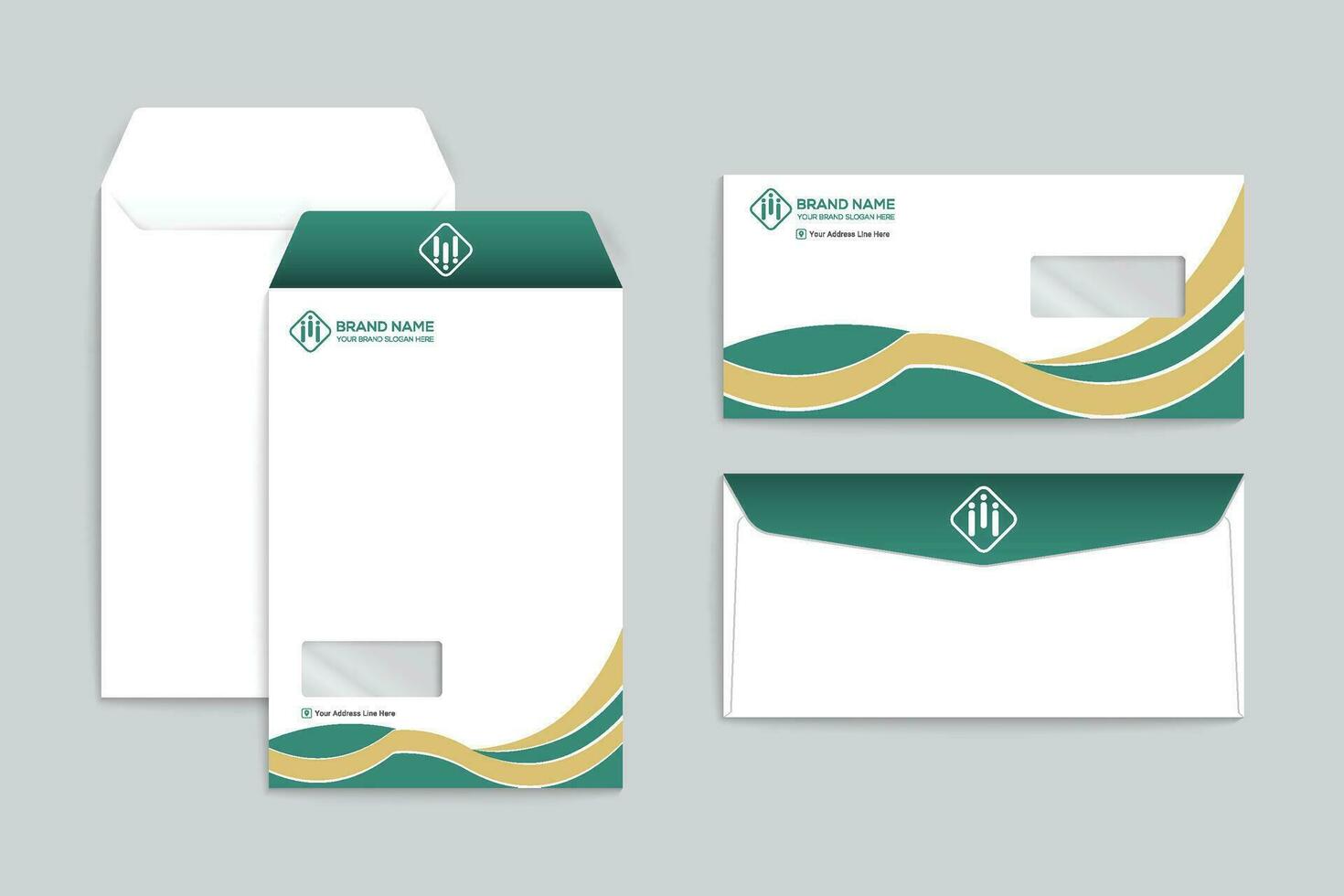 Clean professional envelope template vector