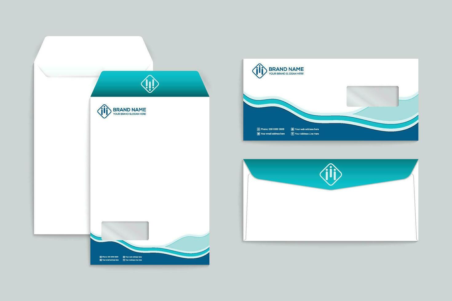Company envelope design and blue color vector
