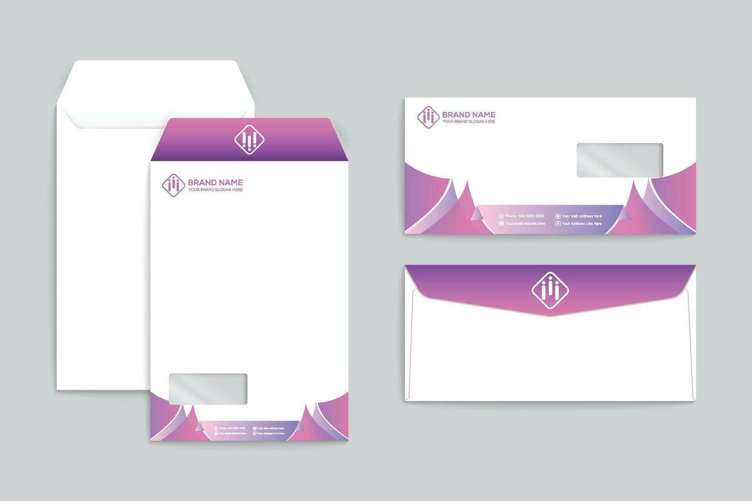 Clean professional envelope template vector