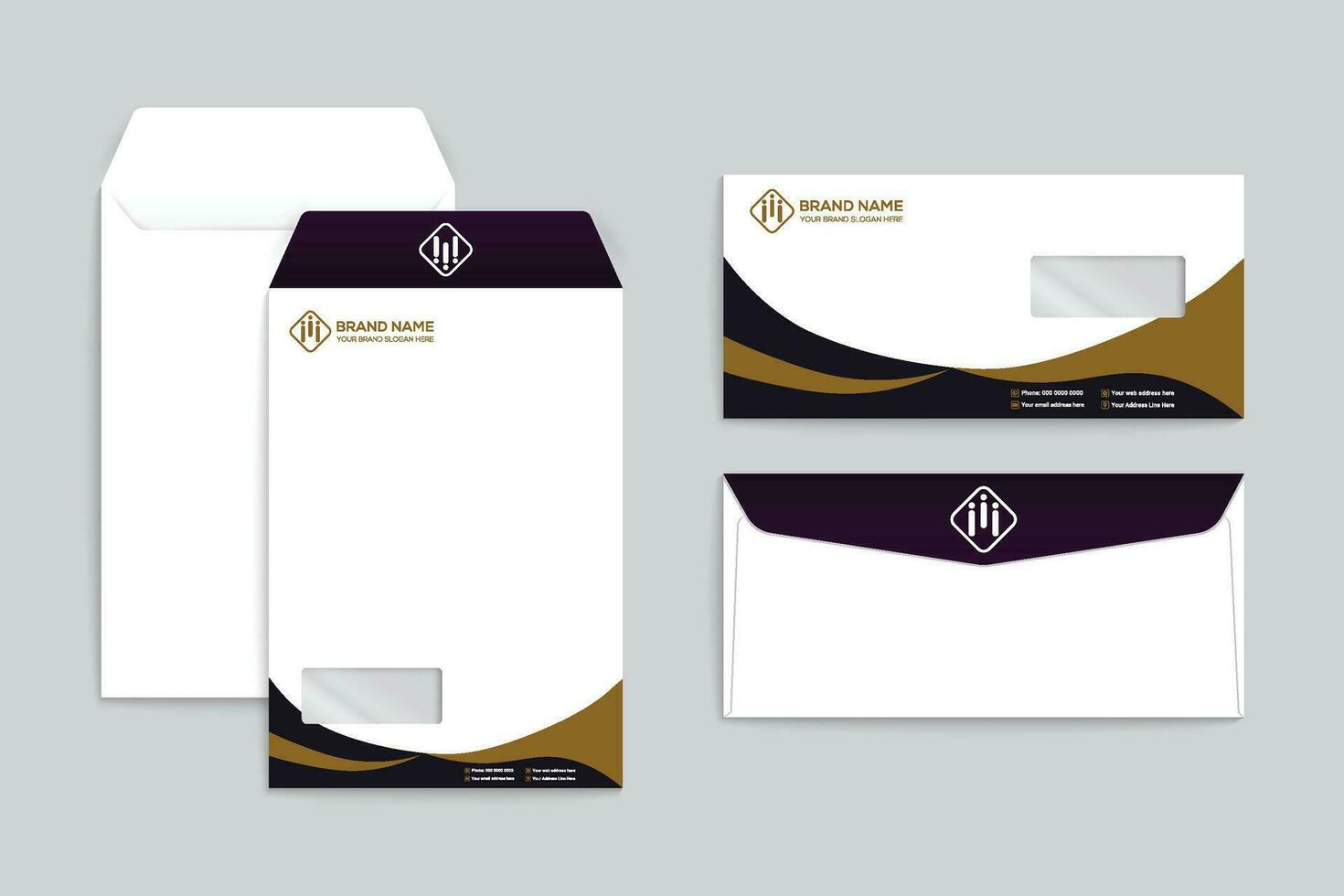 Clean professional envelope template vector
