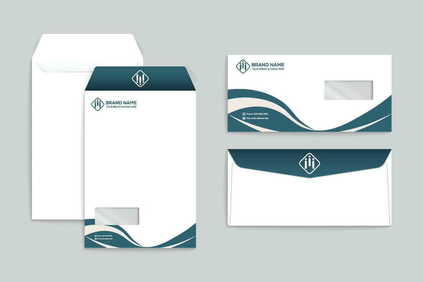 Professional envelope mockup vector