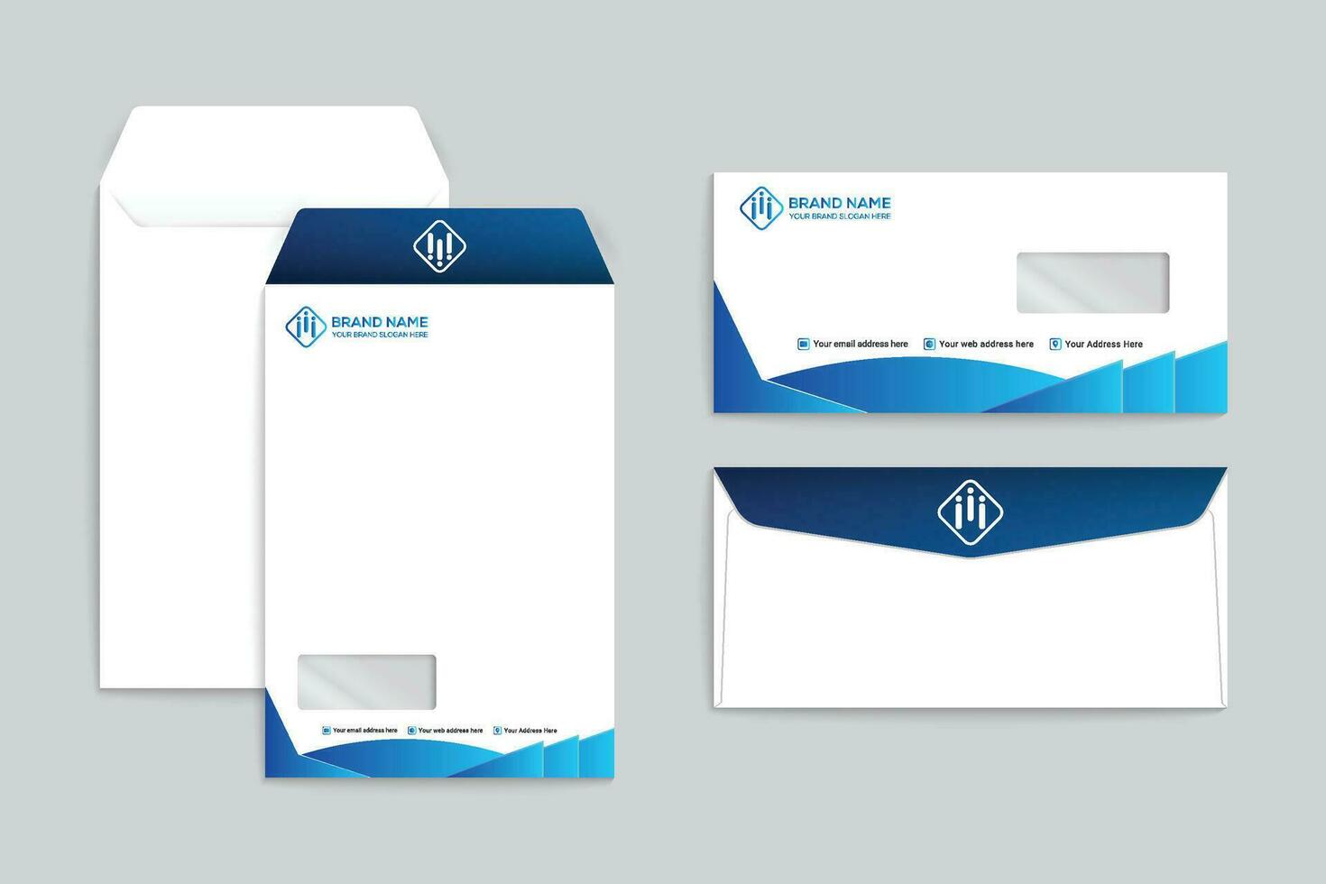envelope design with blue color vector