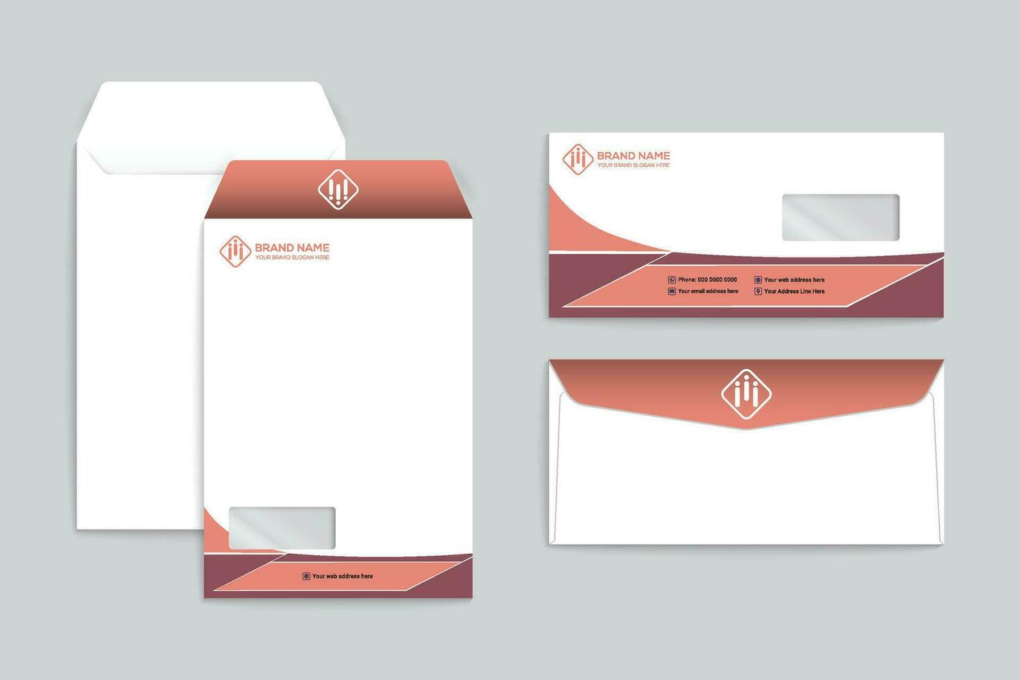 Professional envelope mockup vector