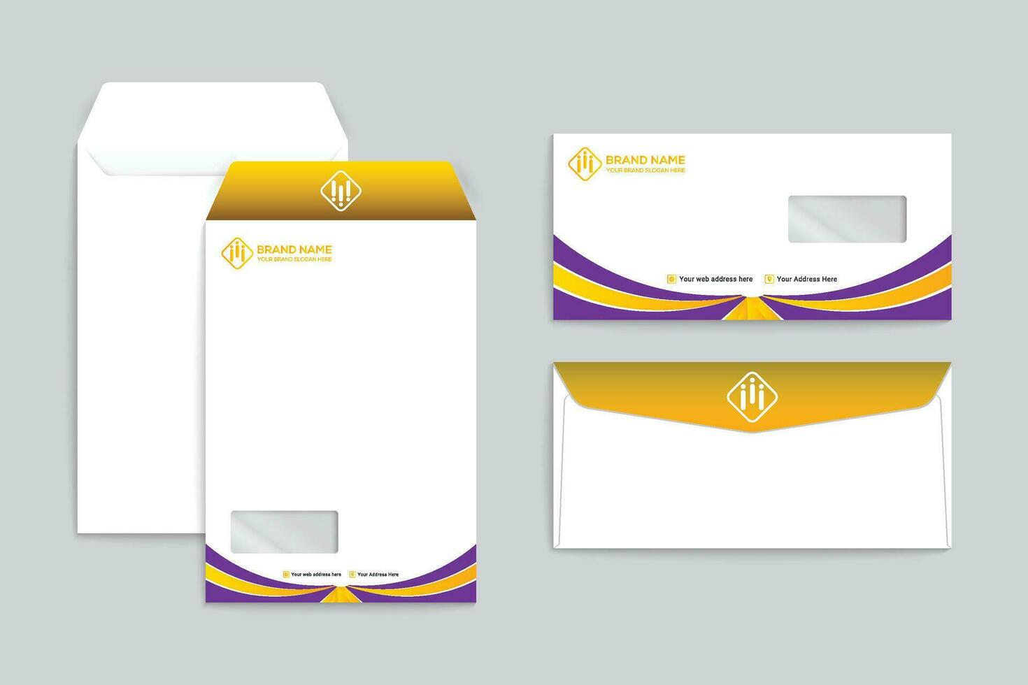 Professional envelope mockup vector