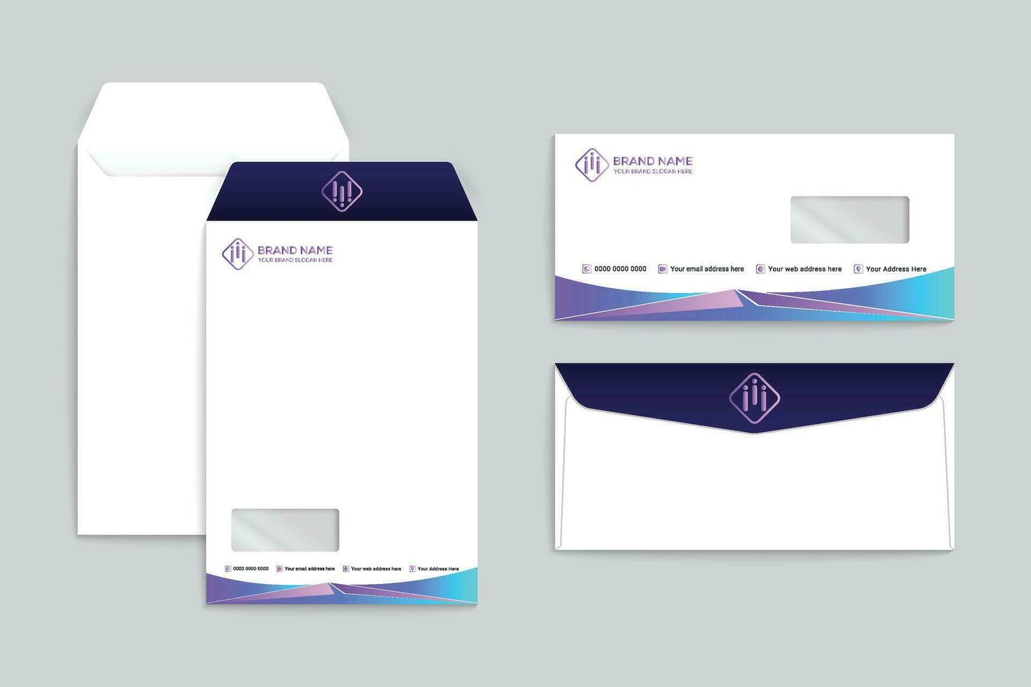 Clean professional envelope template vector