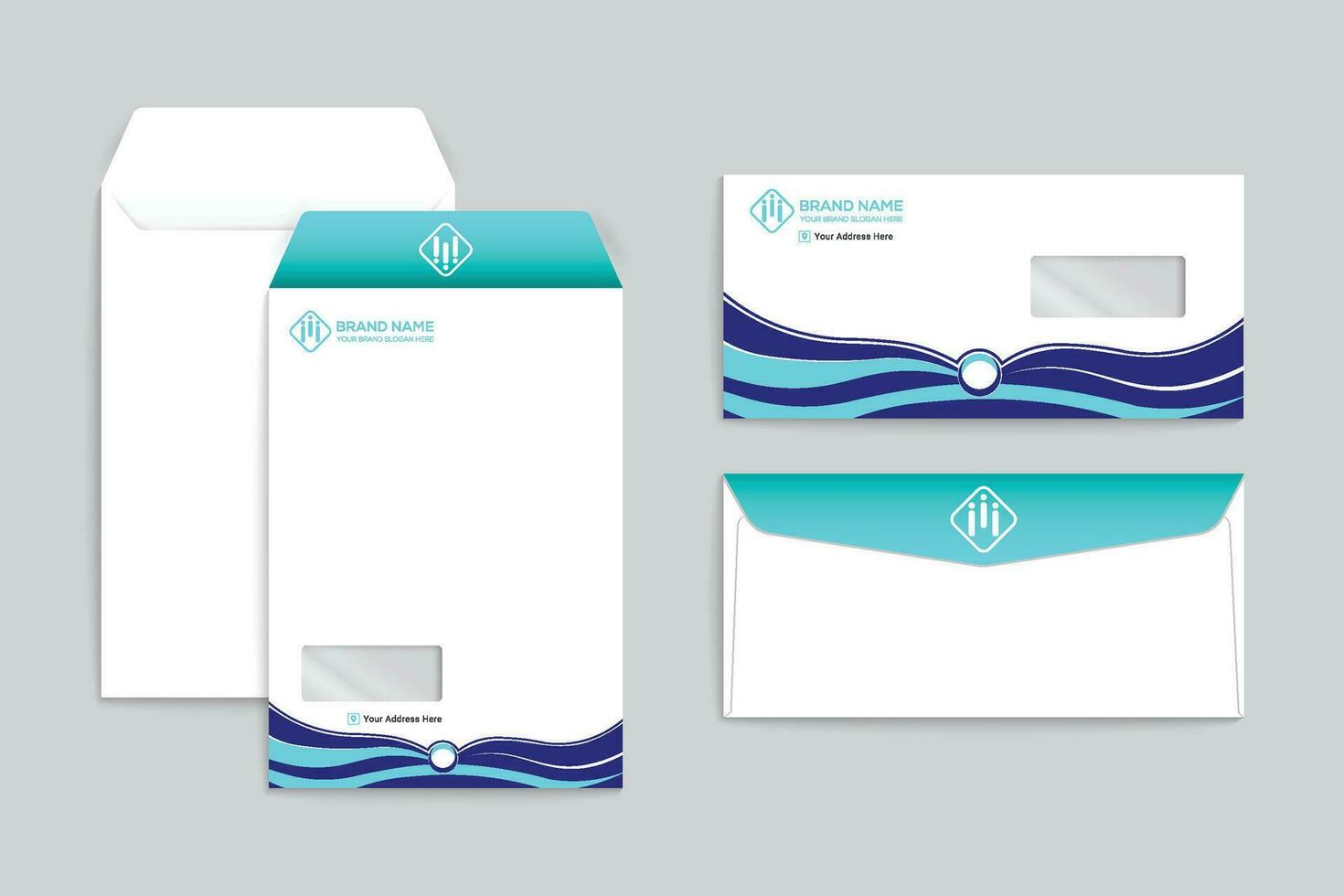 Clean professional envelope template vector