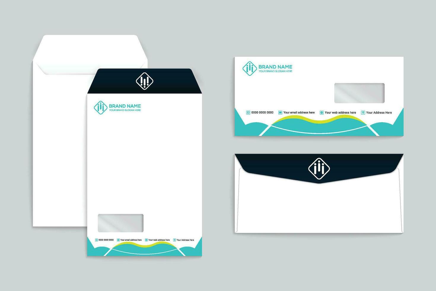 Stylish envelope template vector