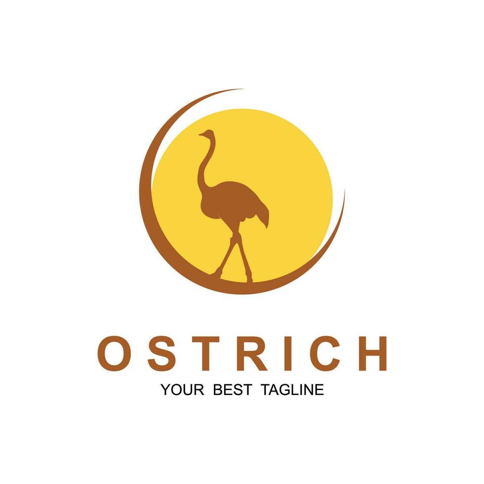avestruz logo vector modelo ilustración diseño