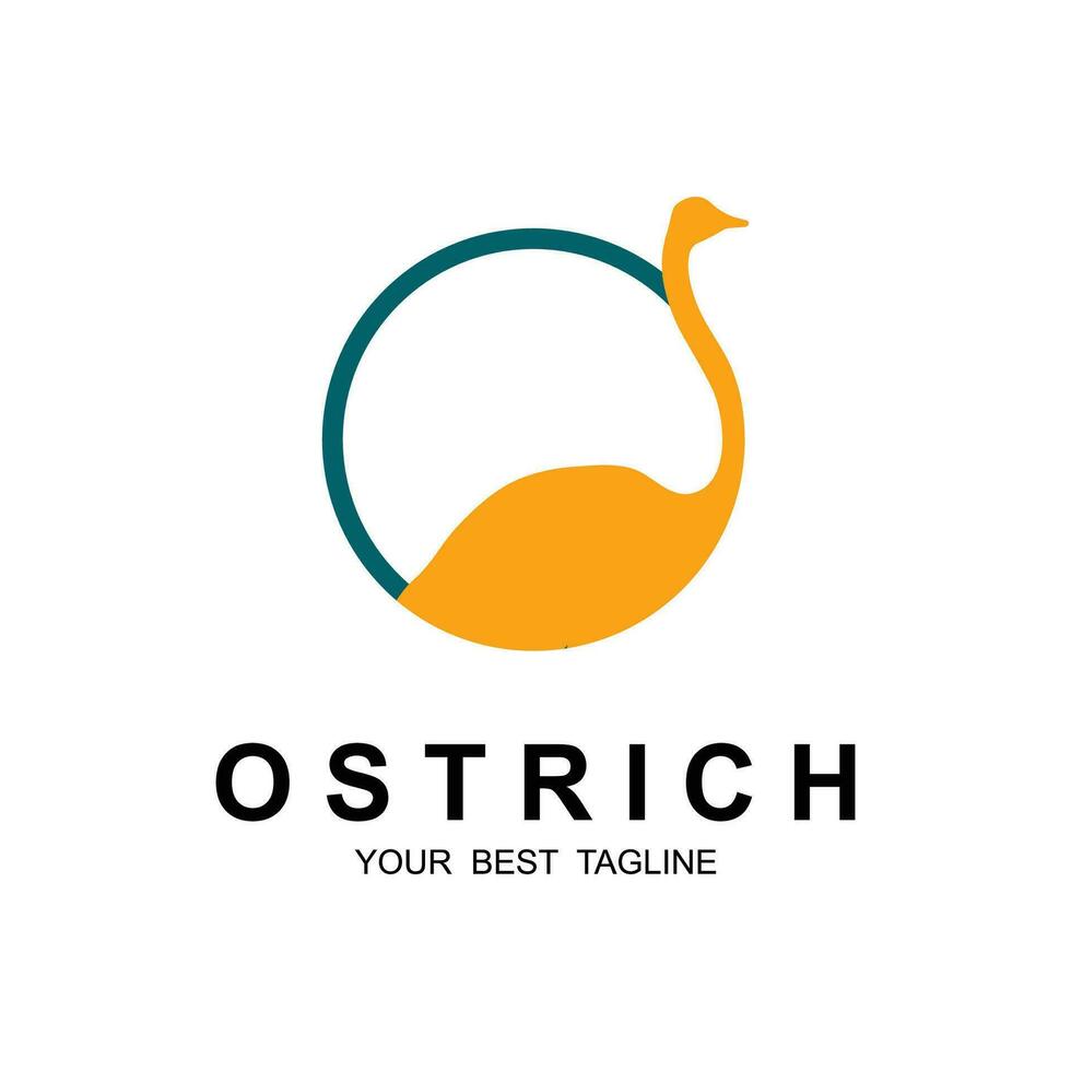 avestruz logo vector modelo ilustración diseño