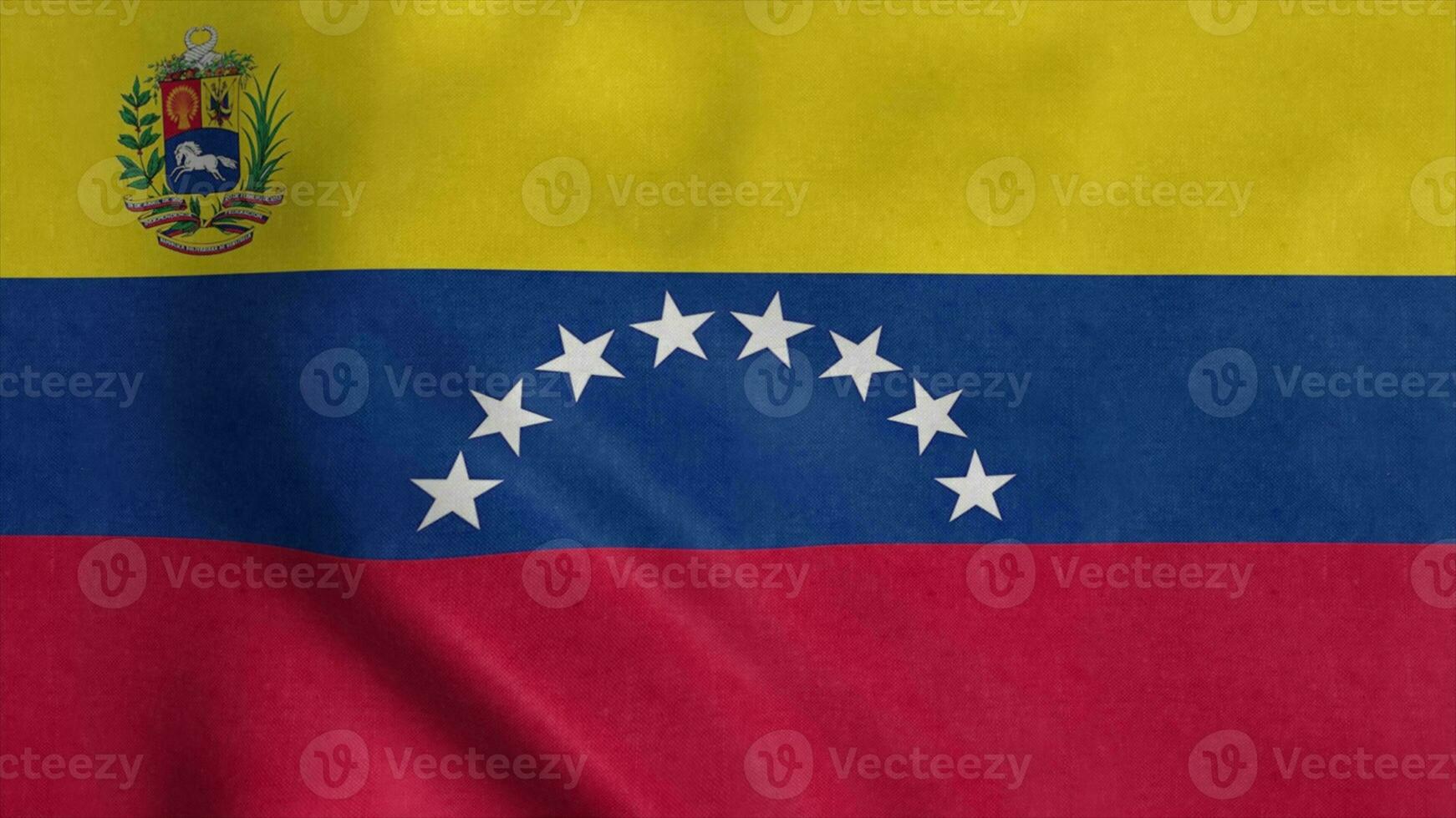 National flag of Venezuela waving in the wind. Sign of Venezuela. 3d illustration photo