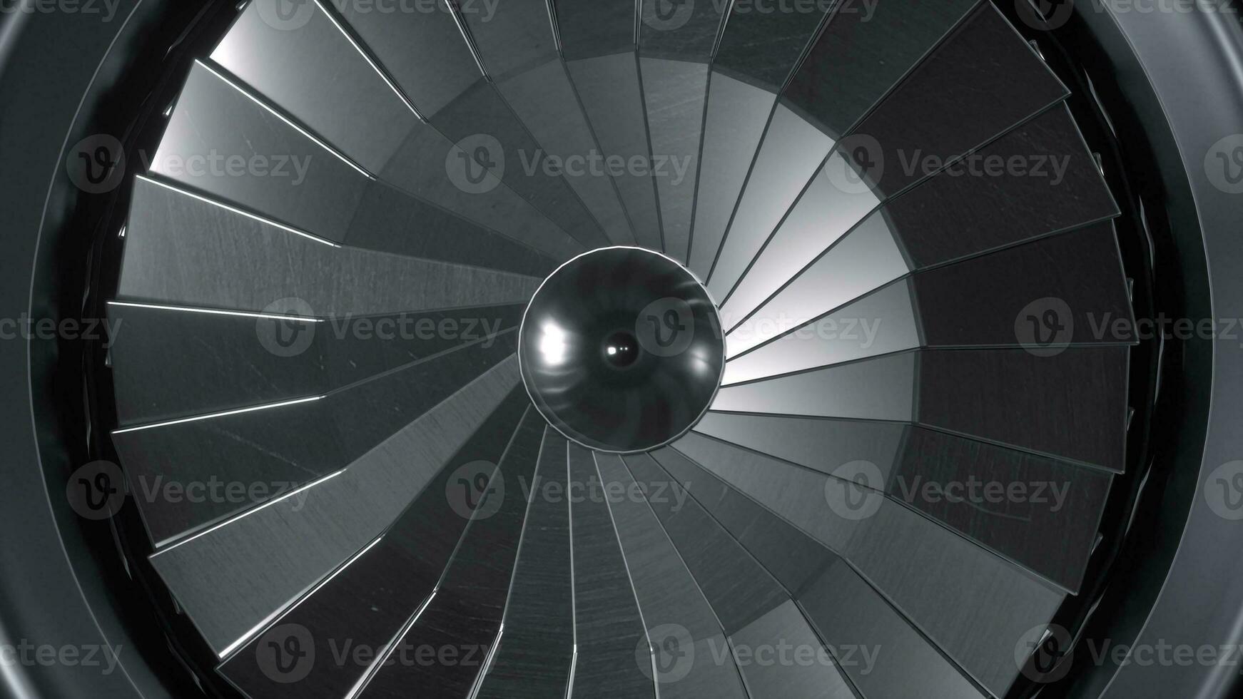 Aircraft turbine. Jet engine. Aviation concept. 3d illustration photo