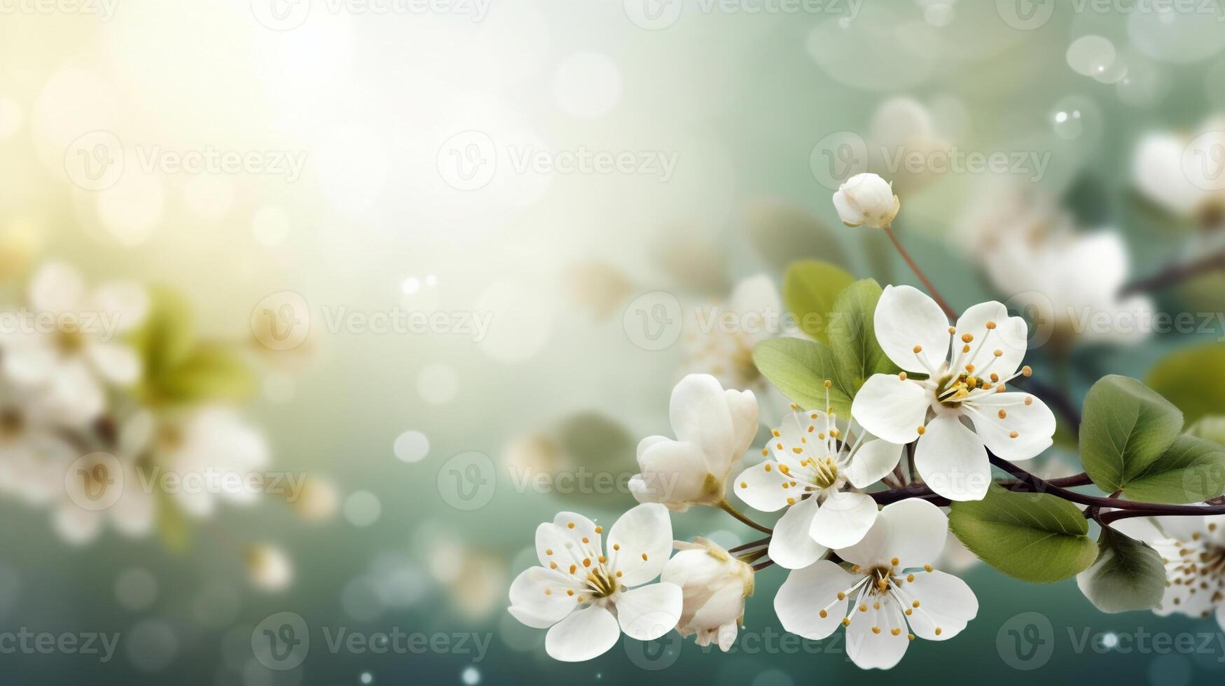 spring cherry blossom created using photo