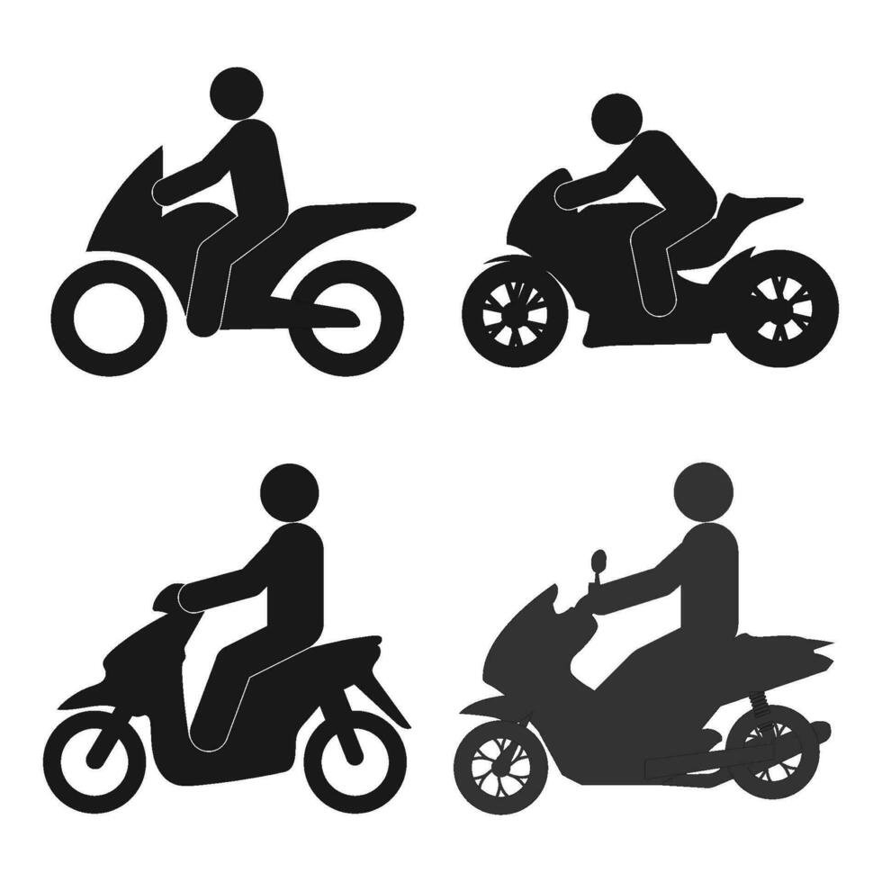 person riding motorcycle icon vector