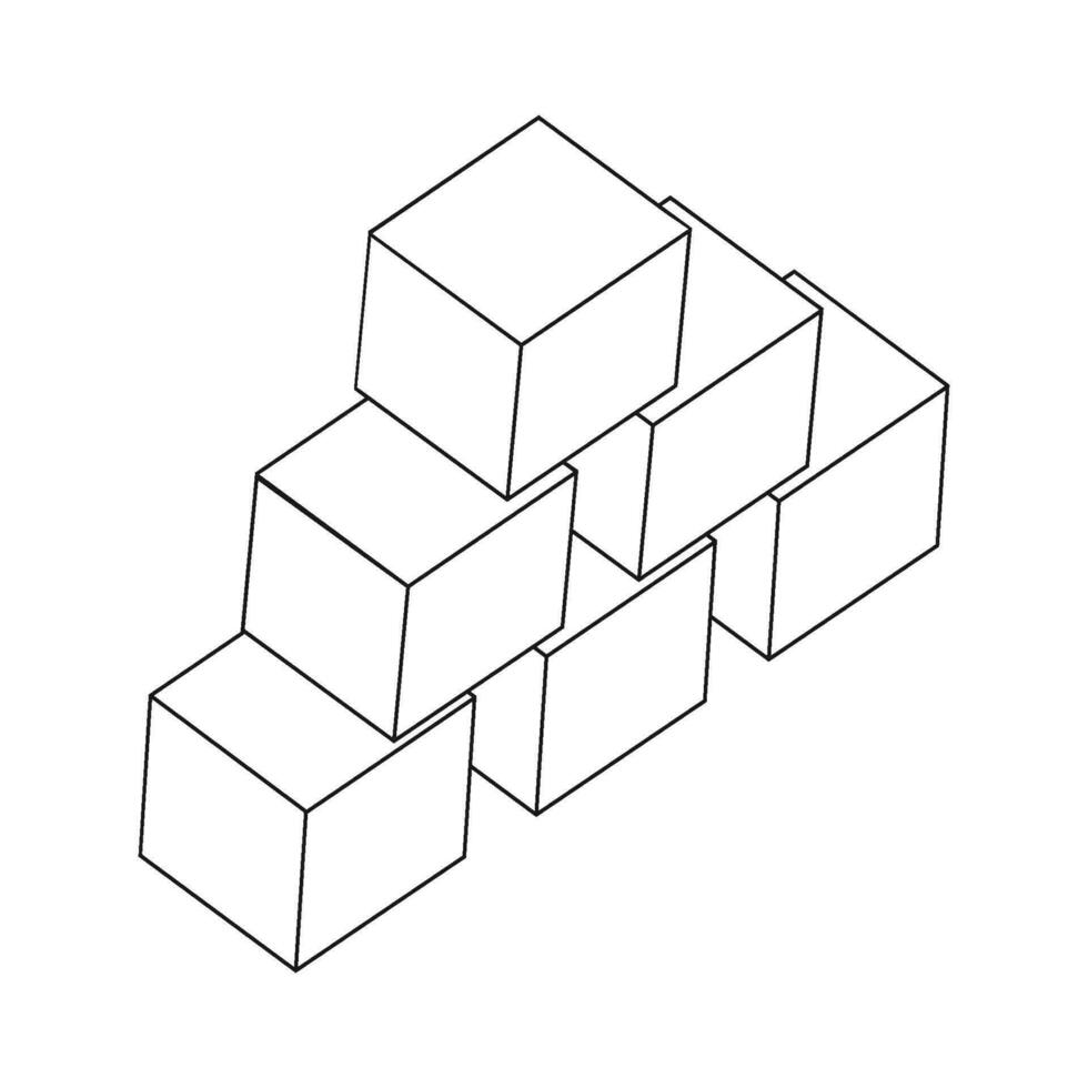 stacked blocks box icon vector