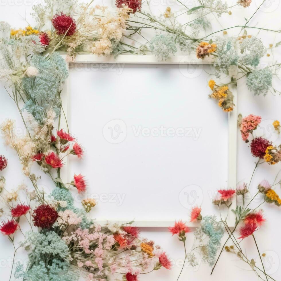 marco de referencia para foto con flores creado utilizando generativo ai