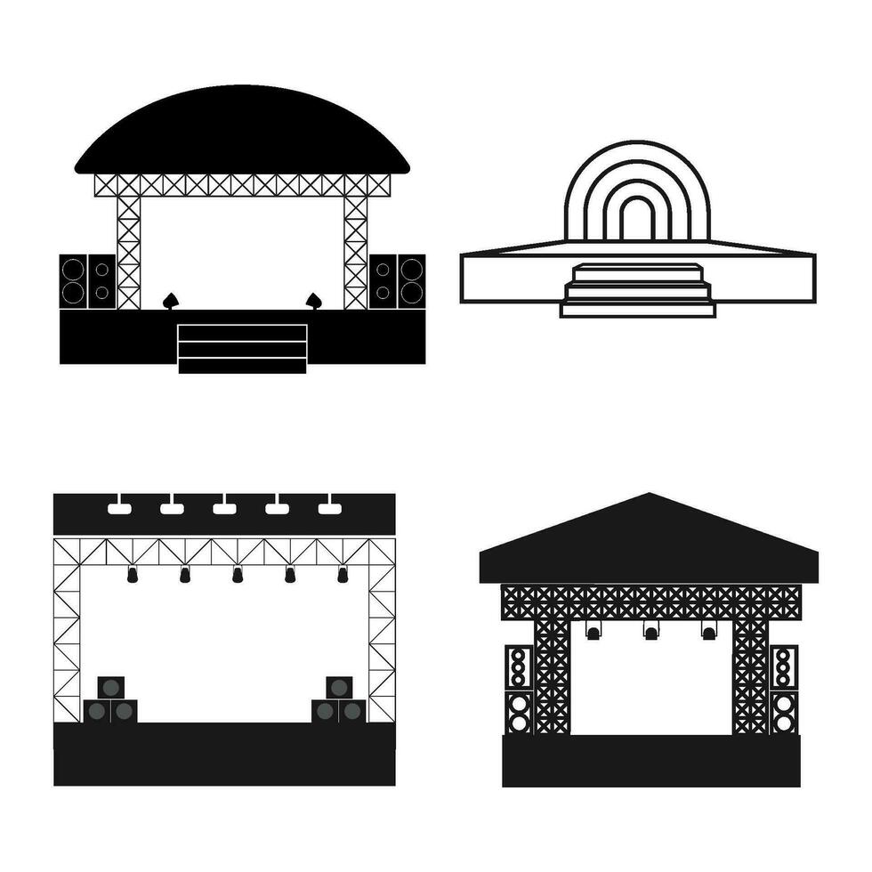 music festival stage icon vector