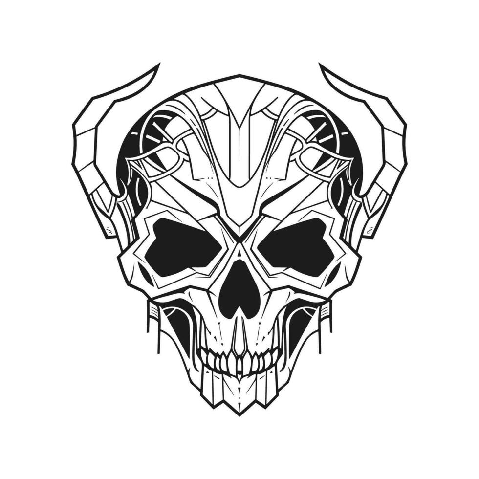 Skull tattoo on white background vector