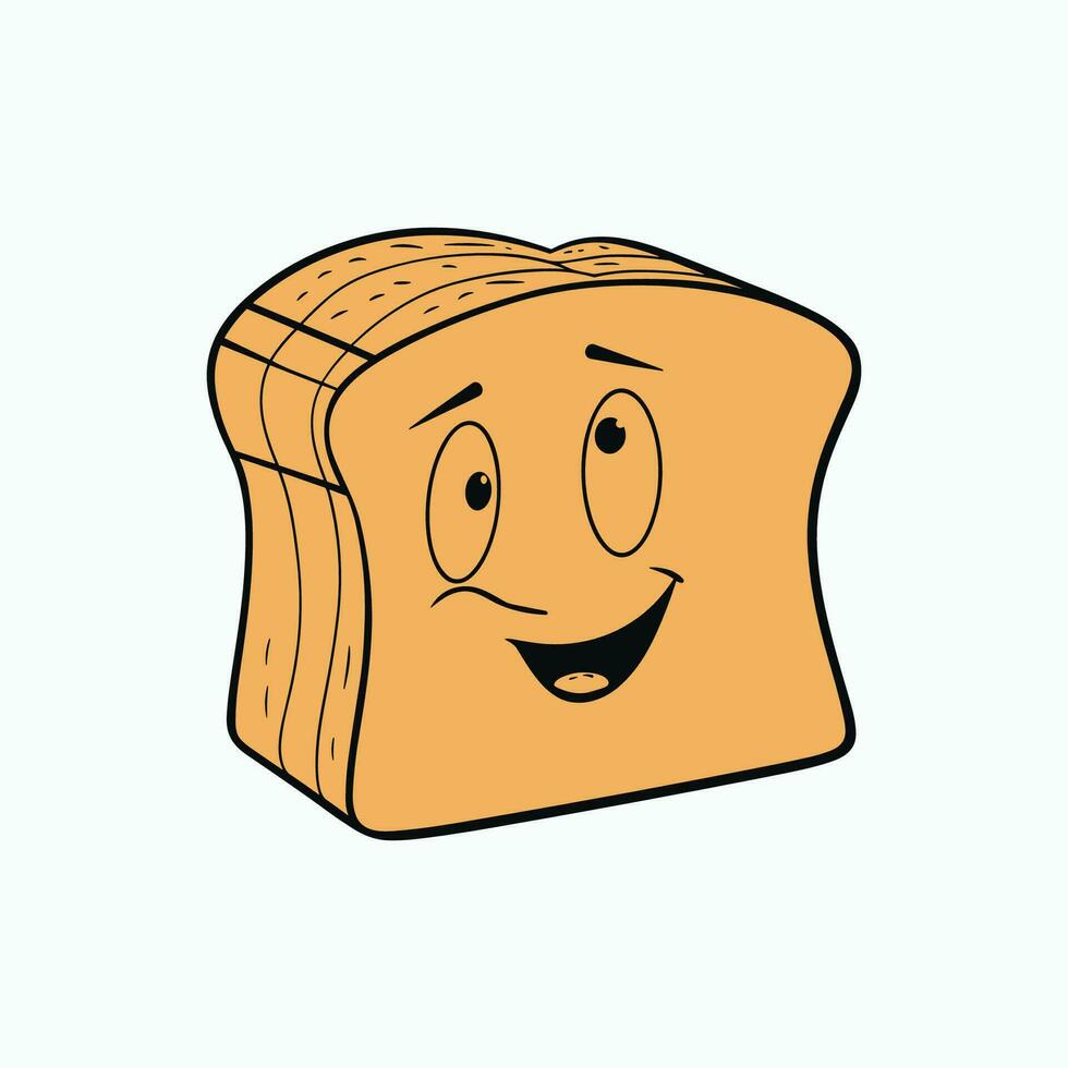 happy bread face vector illustration