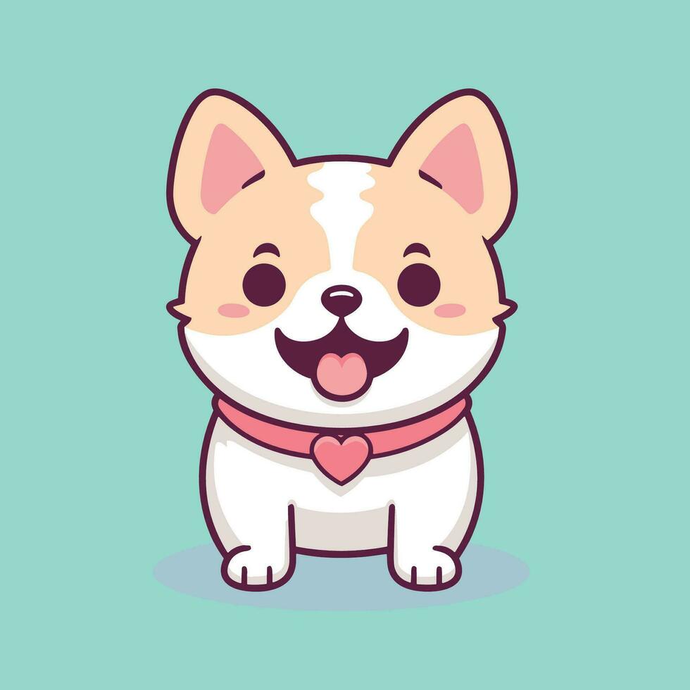 Dog happy round face head silhouette icon vector