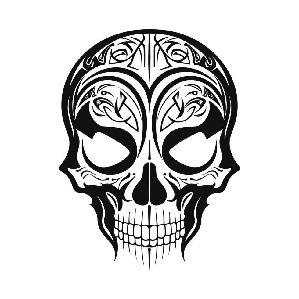 Flaming skull symbol logo on white background vector