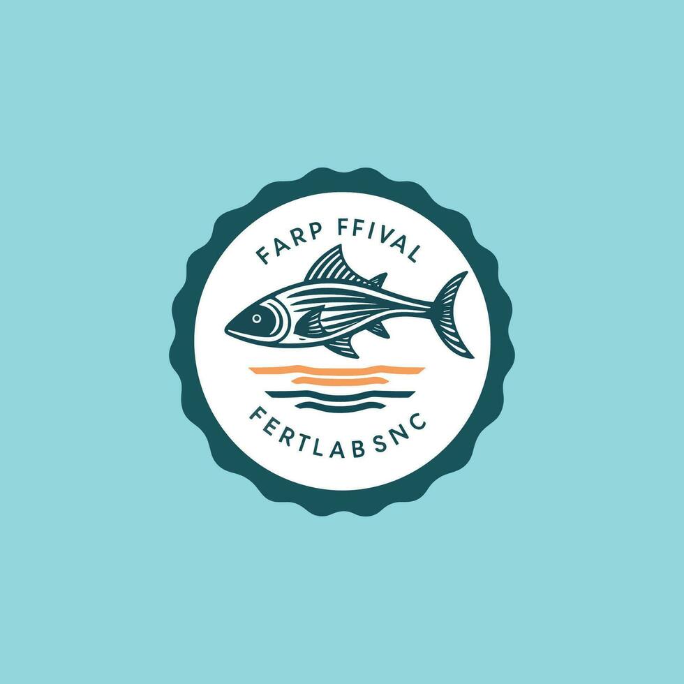 Fish logo with a simple and unique shape vector
